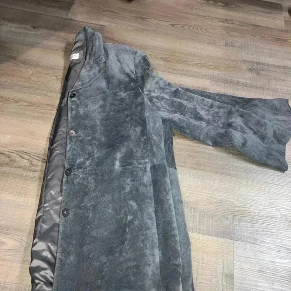 Valerie Steven’s 3/4 Length Dark Gray Suede Leather Coat Women’s Sz XL - Picture 3 of 8